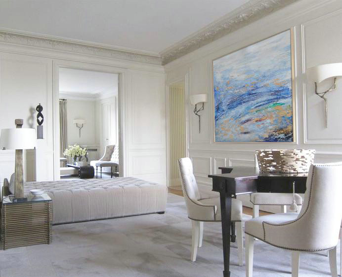 Large Abstract Painting,Oversized Abstract Landscape Oil Painting,Hand Painted Aclylic Painting On Canvas,Blue,White,Blue.etc